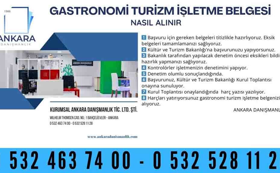 Gastronomi turizm belgesi nasıl alınır.